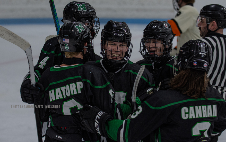 hockey players celebrating